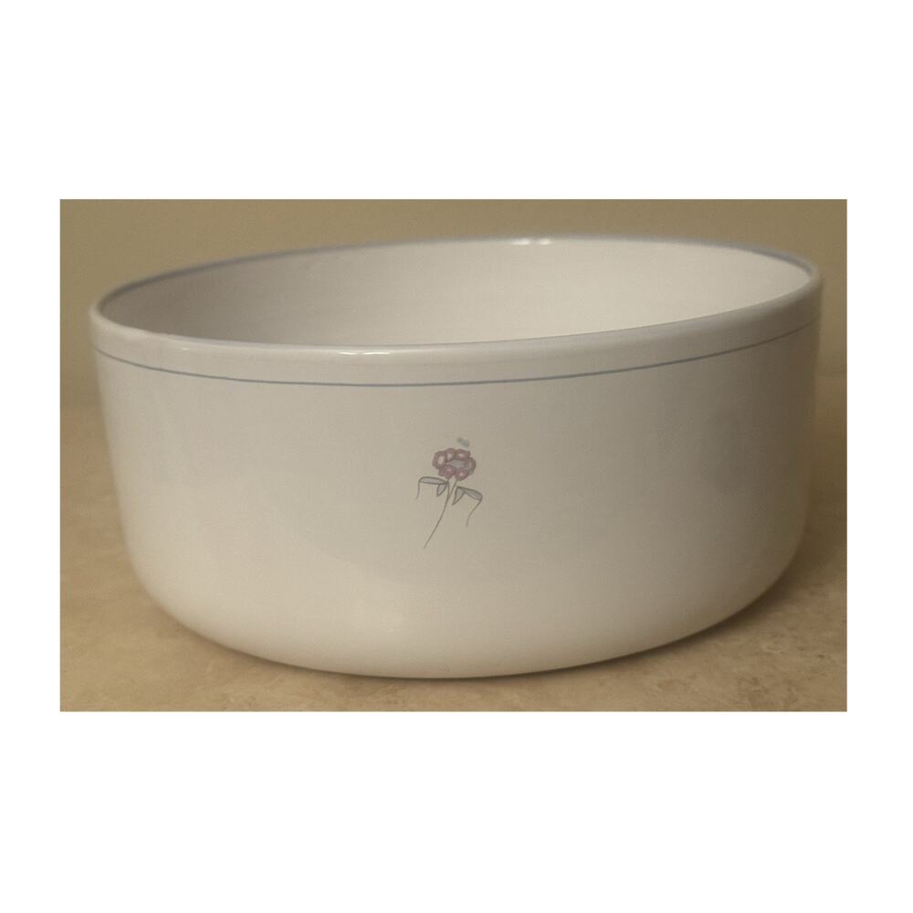Ph.P. Dieulefit Ceramic Bowl France Handmade Floral White Purple 8" Round Glossy